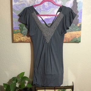 Wet Seal sz Small beaded v-neck blouse